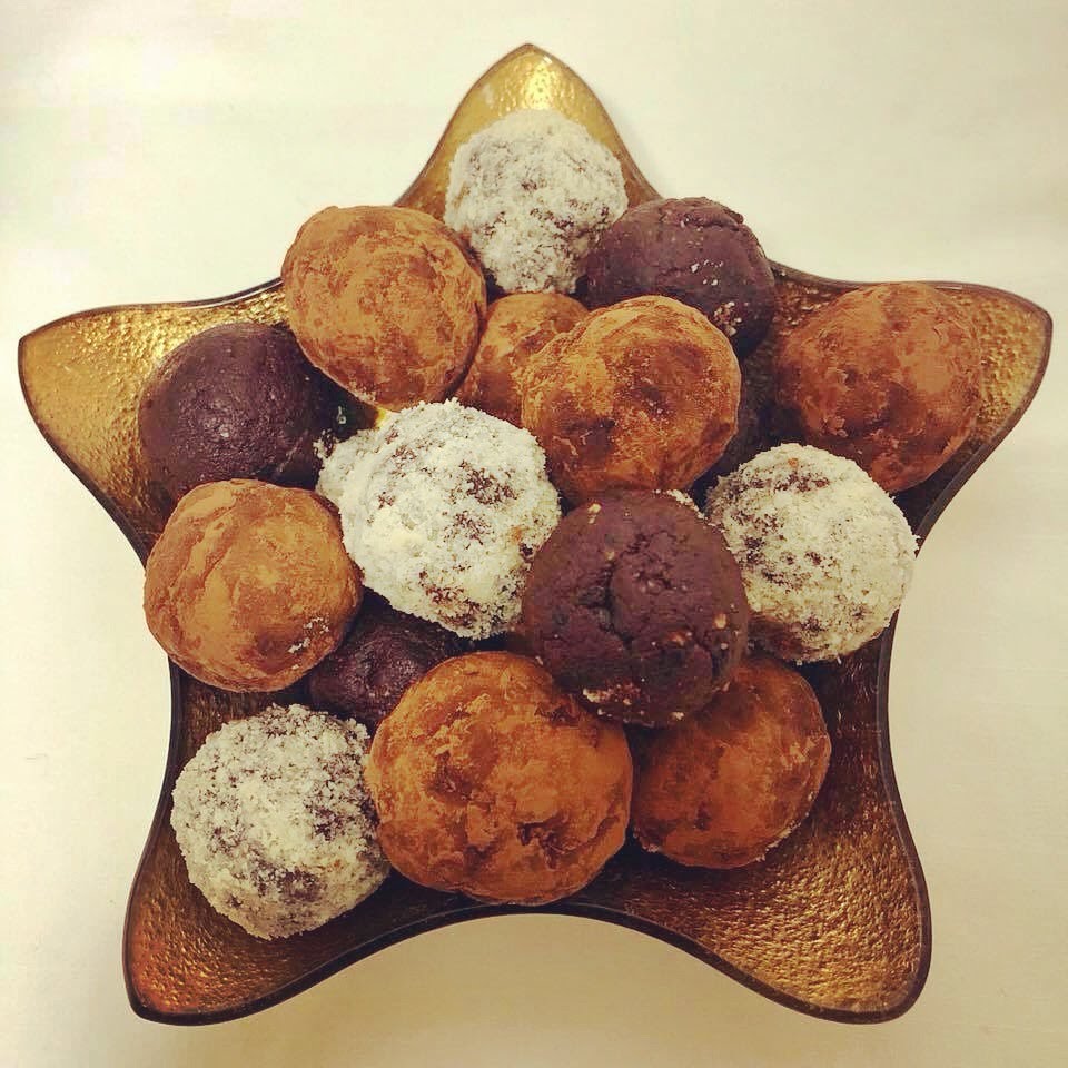 trufas natal bolas energéticas frutos secos