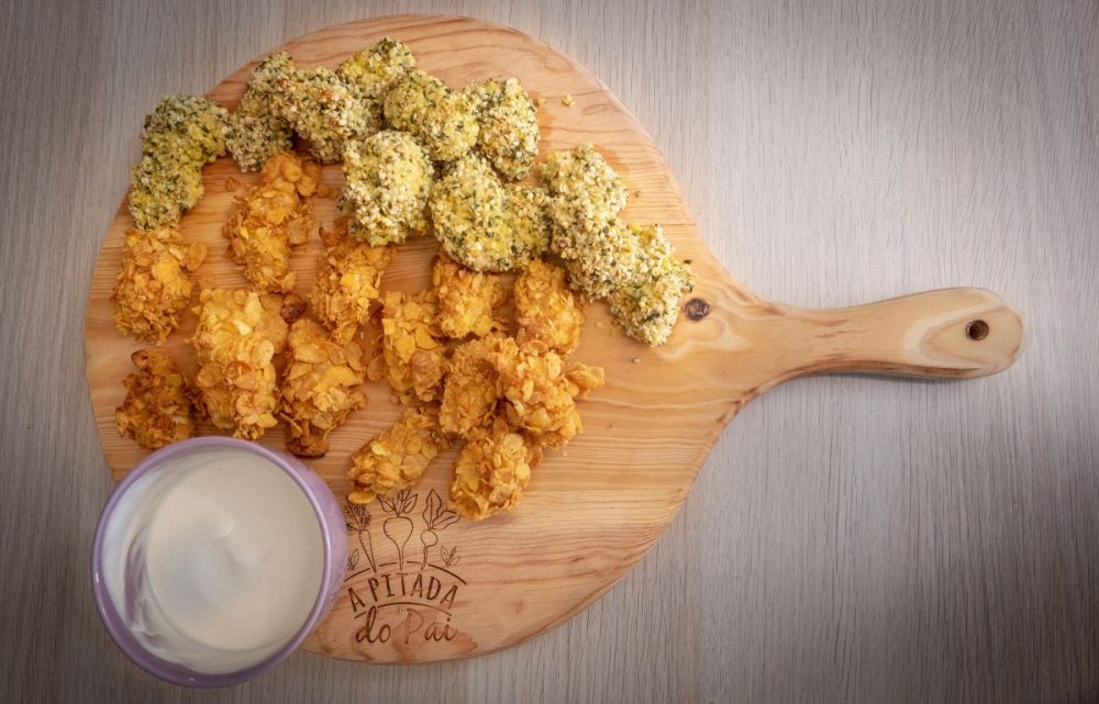 nuggets, canhamo. maionese, corn flakes