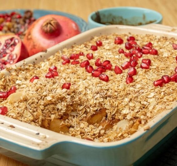 crumble de maca e marmelo