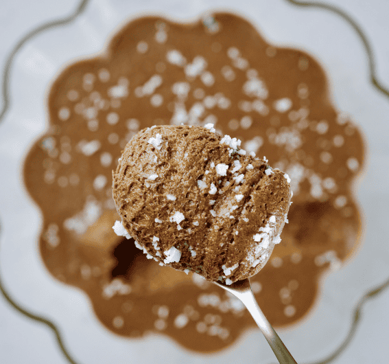 mousse de chocolate com flor de sal