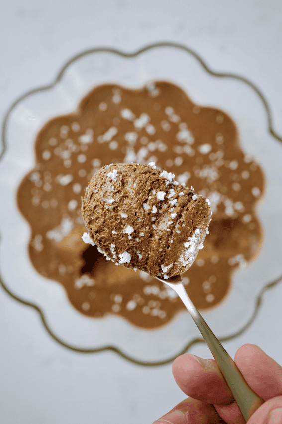 mousse de chocolate com flor de sal