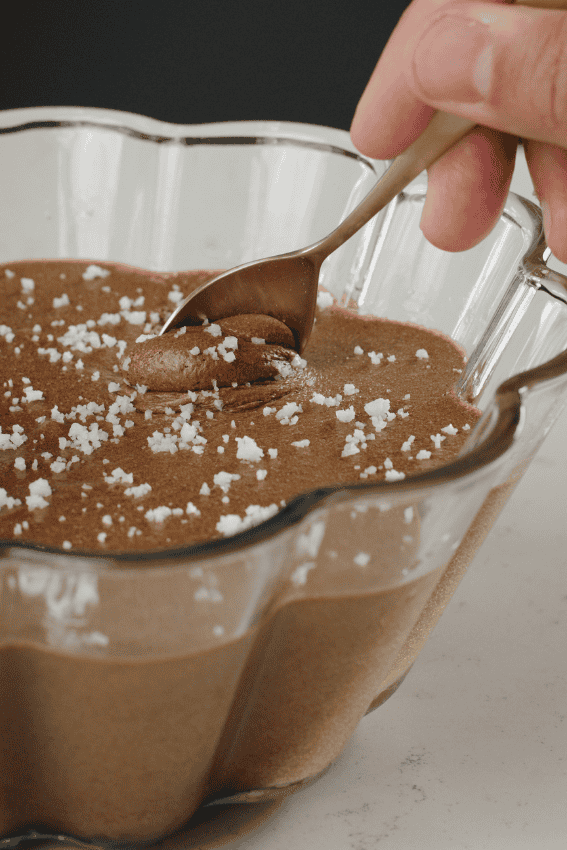 mousse de chocolate com flor de sal