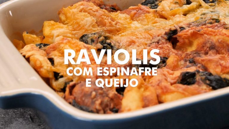 raviolis com espinafres e queijo