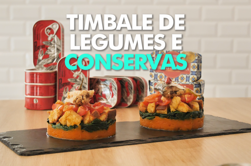 Timbale de legumes e conservas