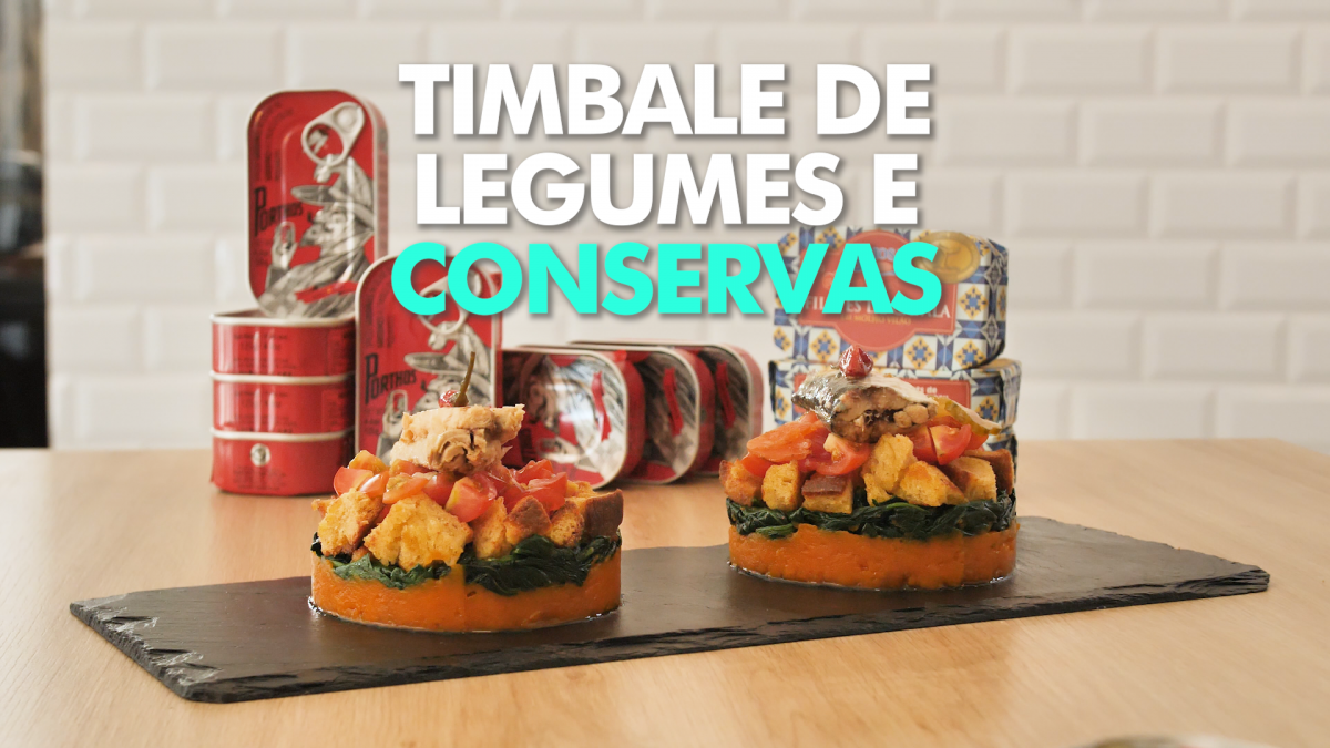 timbale de legumes e conservas