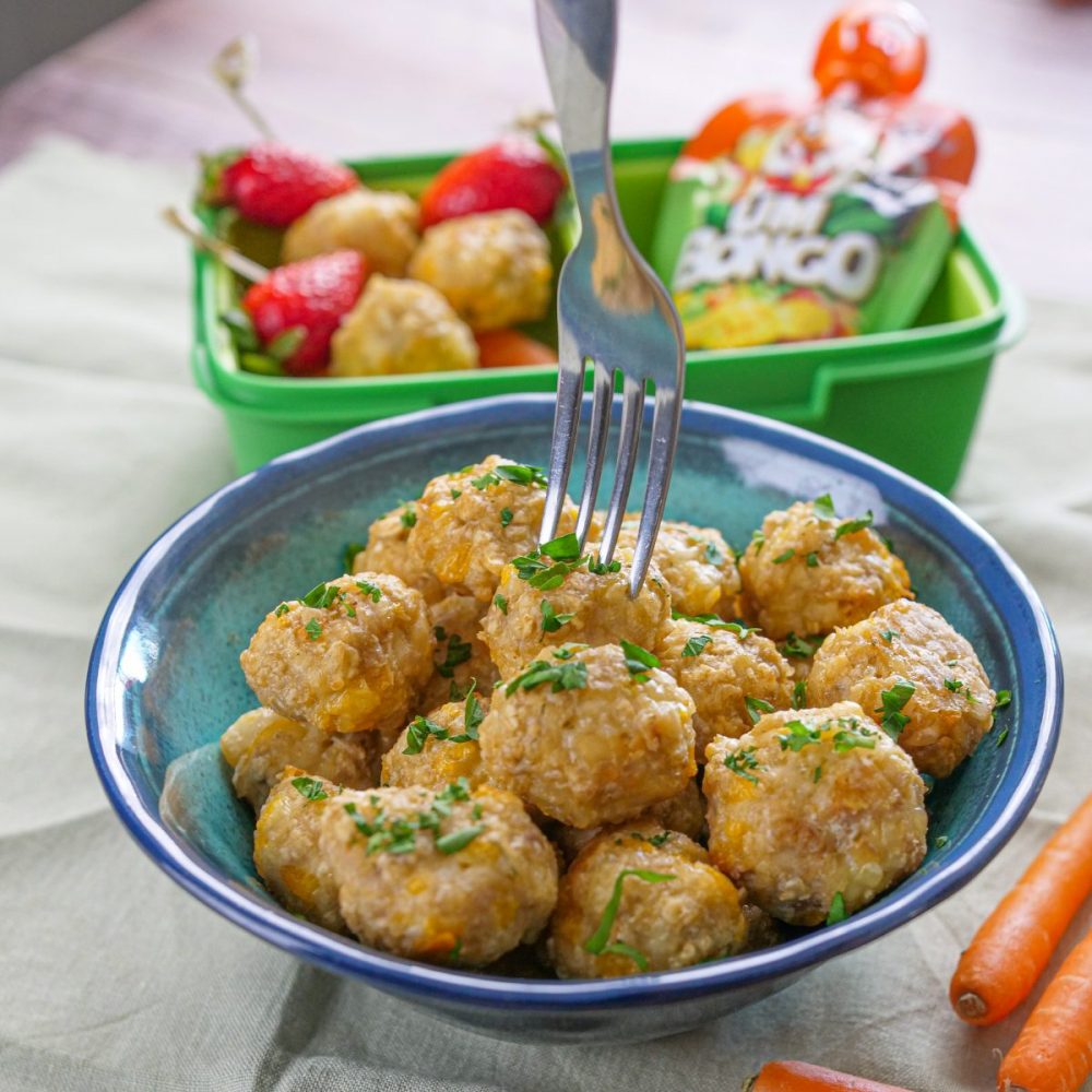 bolinhas de frango e aveia