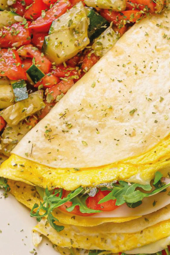 receitas económicas: omelete no wrap
