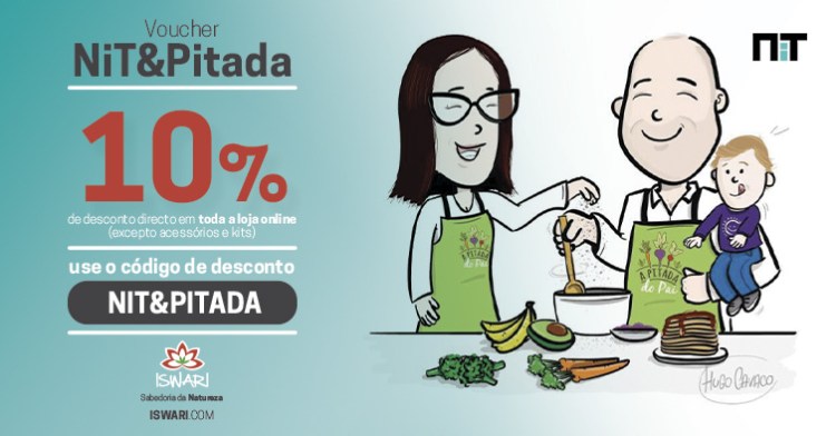 Uma parceria Iswari pode aproveitar o código NIT&Pitada para ter 10% de desconto nas suas compras.