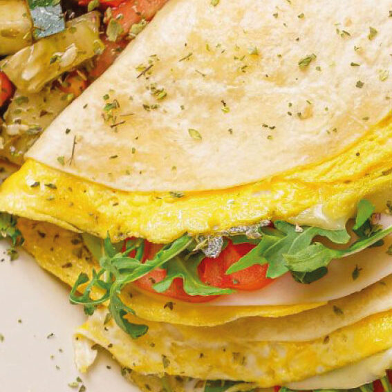 receitas económicas: omelete no wrap