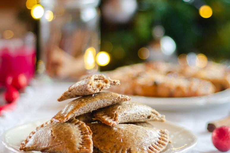 Mesa de Natal - azevias e bolo rainha