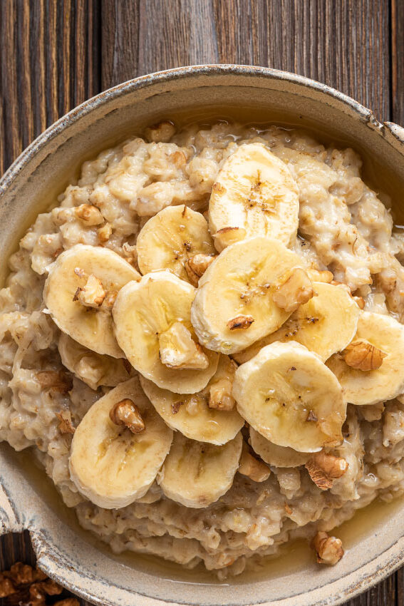Papas de aveia com banana e speculoos