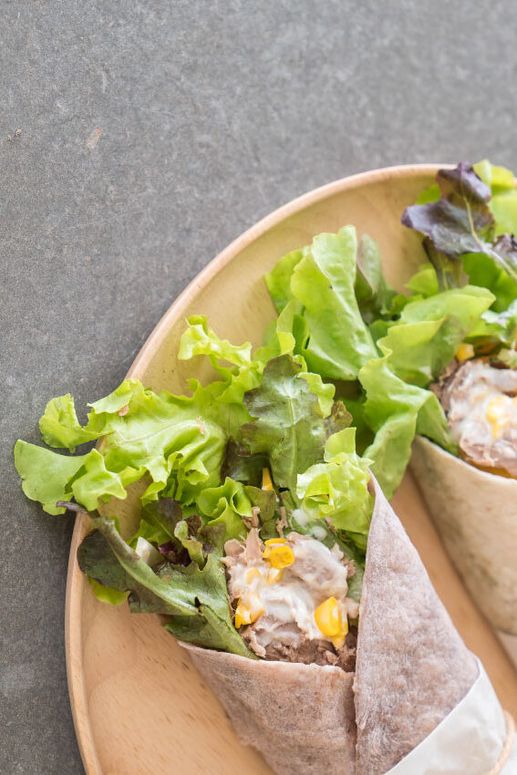 wrap de atum com hummus
