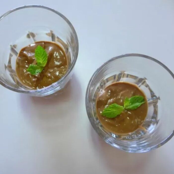 mousse de chocolate e figo