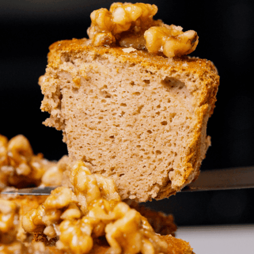 bolo de castanha e caramelo de noz