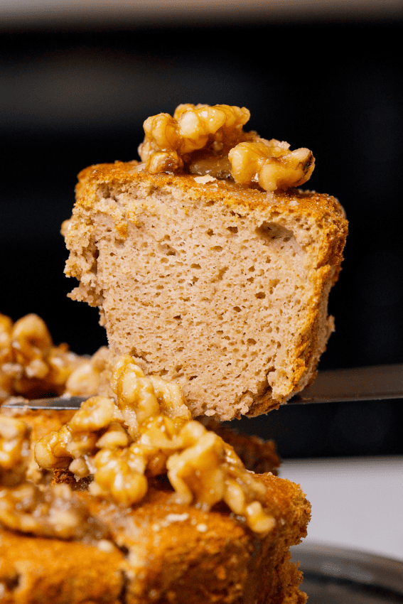 bolo de castanha e caramelo de noz
