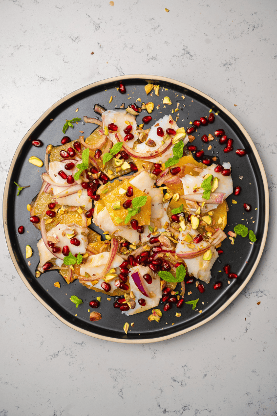 carpaccio com bacalhau