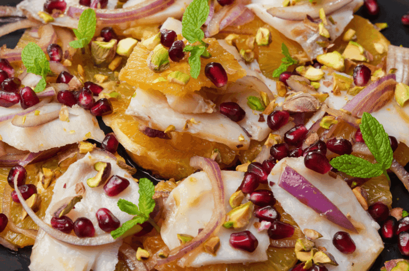 carpaccio com bacalhau