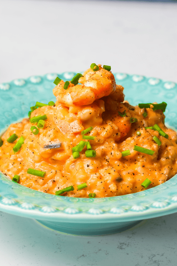 risoto de tomate e marisco