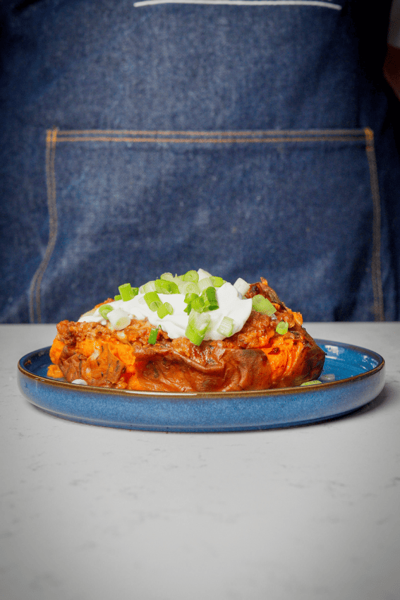 batata doce recheada na air fryer