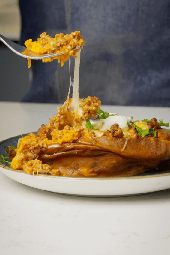 batata doce recheada na air fryer