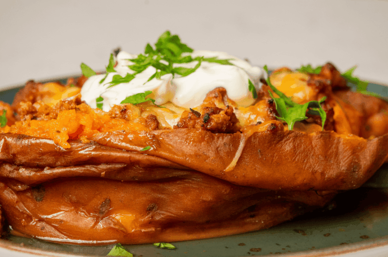 batata doce recheada na air fryer