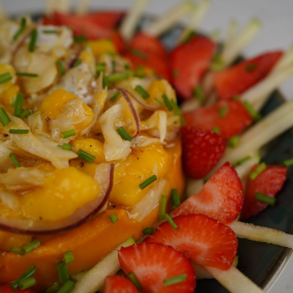 tártaro de bacalhau com manga